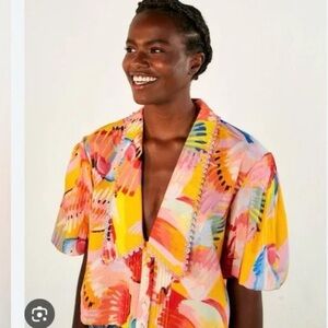 FARM Rio Colorful Abstract Crop Top